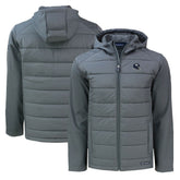 New York Giants Cutter & Buck Helmet Evoke Hybrid Eco Softshell Recycled Full-Zip Hoodie Jacket Gray | NFL