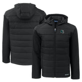 Philadelphia Eagles Cutter & Buck Helmet Evoke Hybrid Eco Softshell Recycled Full-Zip Hoodie Jacket Black | NFL