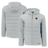 Washington Commanders Cutter & Buck Helmet Evoke Hybrid Eco Softshell Recycled Full-Zip Hoodie Jacket Gray | NFL