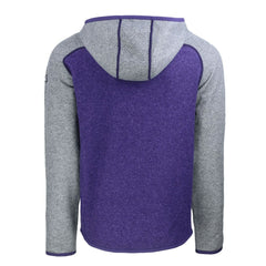 Baltimore Ravens Cutter & Buck Helmet Mainsail Sweater-Knit Full-Zip Hoodie Heather Purple/Heather Gray | NFL