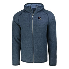 Chicago Bears Cutter & Buck Helmet Mainsail Sweater-Knit Full-Zip Hoodie Heather Navy | NFL
