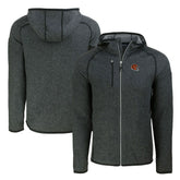 Cincinnati Bengals Cutter & Buck Helmet Mainsail Sweater-Knit Full-Zip Hoodie Heather Charcoal | NFL
