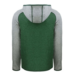 Green Bay Packers Cutter & Buck Helmet Mainsail Sweater-Knit Full-Zip Hoodie Heather Green/Heather Gray | NFL