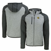 Green Bay Packers Cutter & Buck Helmet Mainsail Sweater-Knit Full-Zip Hoodie Heather Gray/Heather Charcoal | NFL