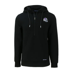 Buffalo Bills Cutter & Buck Helmet Roam Eco Half-Zip Recycled Pullover Hoodie Black | NFL