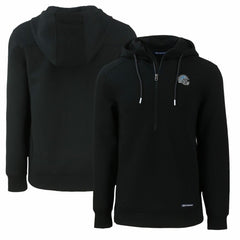 Detroit Lions Cutter & Buck Helmet Roam Eco Half-Zip Recycled Pullover Hoodie Black | NFL