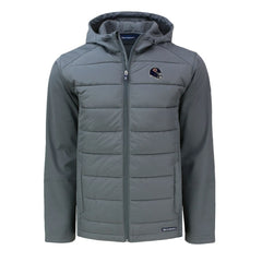 Chicago Bears Cutter & Buck Helmet Big & Tall Evoke Hybrid Eco Softshell Recycled Full-Zip Jacket Gray | NFL
