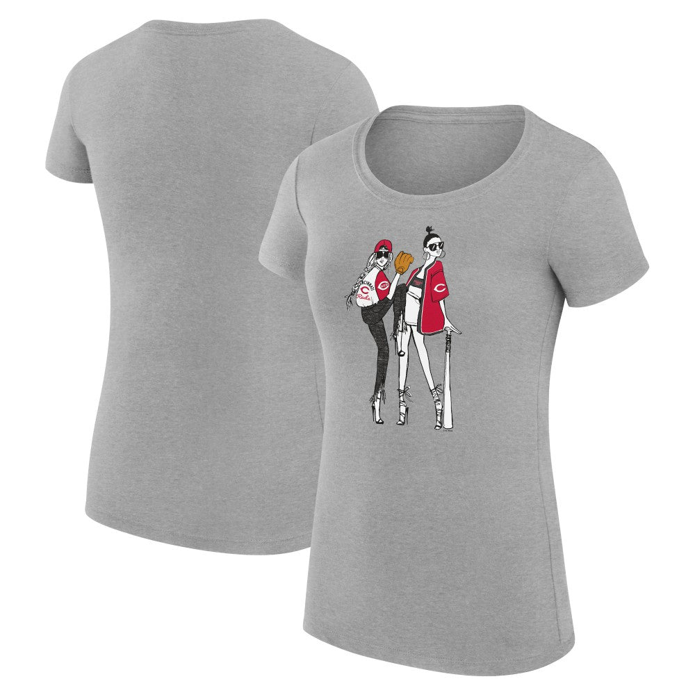 Cincinnati Reds G-III 4Her by Carl Banks Women's Super-Slim Fit Lightweight Baseball Girls T-Shirt - MLB