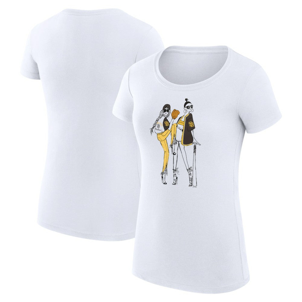 San Diego Padres G-III 4Her by Carl Banks Women's Super-Slim Fit Lightweight Baseball Girls T-Shirt - MLB