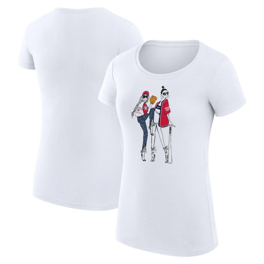 Washington Nationals G-III 4Her by Carl Banks Women's Super-Slim Fit Lightweight Baseball Girls T-Shirt - MLB