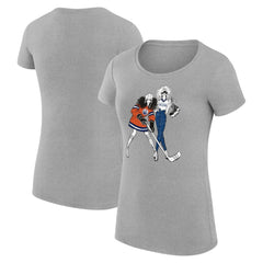 Edmonton Oilers G-III 4Her by Carl Banks Women's Super-Slim Fit Lightweight Hockey Girls T-Shirt - Heather Gray - NHL