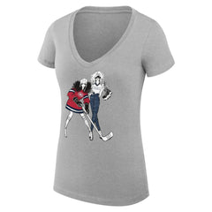 Montreal Canadiens G-III 4Her by Carl Banks Women's Super-Slim Fit Lightweight Hockey Girls V-Neck T-Shirt - Heather Gray - NHL