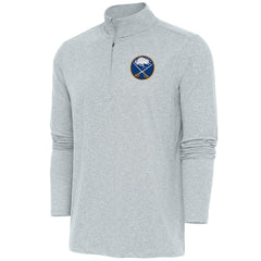 Buffalo Sabres Antigua Hunk Quarter-Zip Pullover Top - Heather Gray - NHL