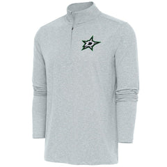 Dallas Stars Antigua Hunk Quarter-Zip Pullover Top - Heather Gray - NHL