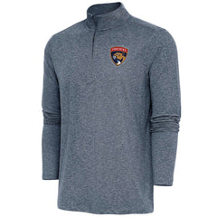 Florida Panthers Antigua Hunk Quarter-Zip Pullover Top - Heather Navy - NHL