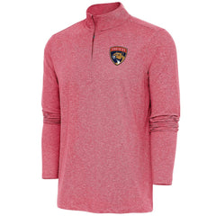 Florida Panthers Antigua Hunk Quarter-Zip Pullover Top - Heather Red - NHL