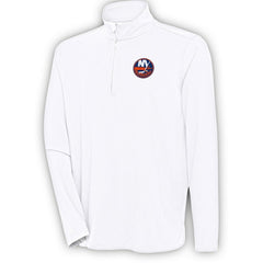 New York Islanders Antigua Hunk Quarter-Zip Pullover Top - White - NHL