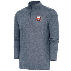 New York Islanders Antigua Hunk Quarter-Zip Pullover Top - Heather Navy - NHL
