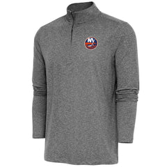 New York Islanders Antigua Hunk Quarter-Zip Pullover Top - Heather Black - NHL