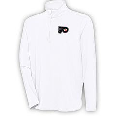 Philadelphia Flyers Antigua Hunk Quarter-Zip Pullover Top - White - NHL