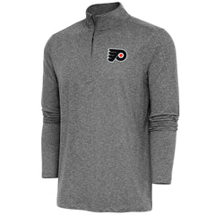 Philadelphia Flyers Antigua Hunk Quarter-Zip Pullover Top - Heather Black - NHL