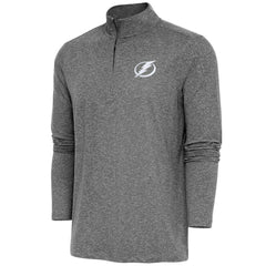 Tampa Bay Lightning Antigua Hunk Quarter-Zip Pullover Top - Heather Black - NHL