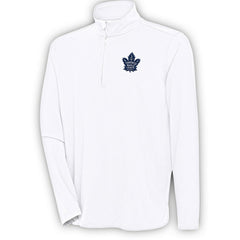 Toronto Maple Leafs Antigua Hunk Quarter-Zip Pullover Top - White - NHL