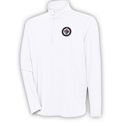 Winnipeg Jets Antigua Hunk Quarter-Zip Pullover Top - White - NHL