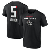 Drake London Atlanta Falcons Team Wordmark Player Name & Number T-Shirt Black | NFL
