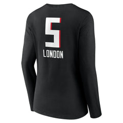 Drake London Atlanta Falcons Women's Team Wordmark Player Name & Number Long Sleeve V-Neck T-Shirt Black | NFL