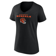 Ja'Marr Chase Cincinnati Bengals Women's Team Wordmark Player Name & Number V-Neck T-Shirt Black | NFL
