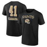 Alvin Kamara New Orleans Saints Team Wordmark Player Name & Number T-Shirt Black | NFL