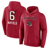 Baker Mayfield Tampa Bay Buccaneers Team Wordmark Player Name & Number Pullover Hoodie Red | NFL