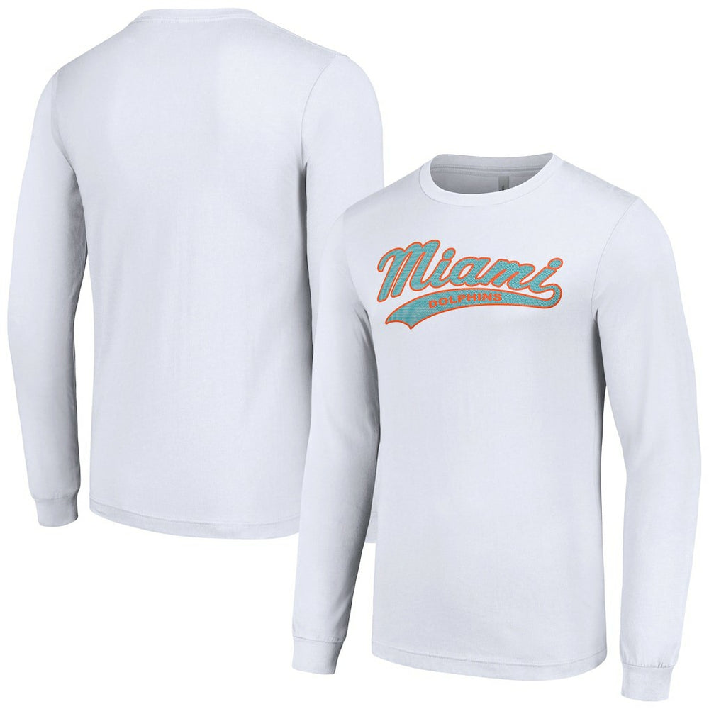 Miami Dolphins Starter Tailsweep Long Sleeve T-Shirt White | NFL
