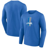 Detroit Lions Throwback Long Sleeve T-Shirt Blue | NFL