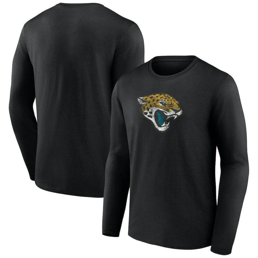Jacksonville Jaguars Throwback Long Sleeve T-Shirt Black | NFL