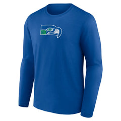 Seattle Seahawks Throwback Long Sleeve T-Shirt Royal | NFL
