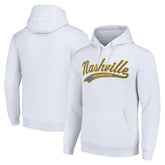 Nashville Predators Starter Tailsweep Fleece Tri-Blend Pullover Hoodie - White - NHL