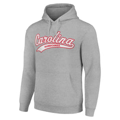 Carolina Hurricanes Starter Tailsweep Fleece Tri-Blend Pullover Hoodie - Heather Gray - NHL
