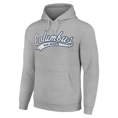Columbus Blue Jackets Starter Tailsweep Fleece Tri-Blend Pullover Hoodie - Heather Gray - NHL