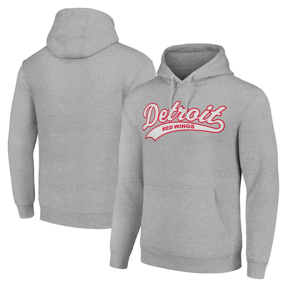 Detroit Red Wings Starter Tailsweep Fleece Tri-Blend Pullover Hoodie - Heather Gray - NHL
