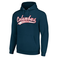 Columbus Blue Jackets Starter Tailsweep Fleece Tri-Blend Pullover Hoodie - Navy - NHL