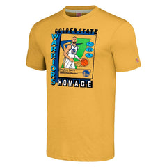 Stephen Curry Golden State Warriors Homage Unisex SkyBox Player Tri-Blend T-Shirt Gold - NBA