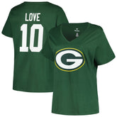 Jordan Love Green Bay Packers Women's Plus Size Name & Number V-Neck T-Shirt Green | Fanatics