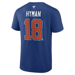 Zach Hyman Edmonton Oilers Fanatics Authentic Stack Name & Number T-Shirt - Blue - NHL