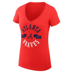 Atlanta Braves G-III 4Her by Carl Banks Women's Super-Slim Fit Lightweight City Graphic V-Neck T-Shirt - MLB