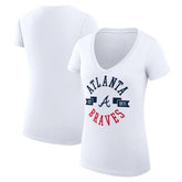 Atlanta Braves G-III 4Her by Carl Banks Women's Super-Slim Fit Lightweight City Graphic V-Neck T-Shirt - MLB