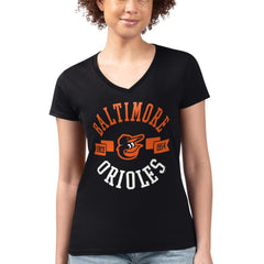 Baltimore Orioles G-III 4Her by Carl Banks Women's Super-Slim Fit Lightweight City Graphic V-Neck T-Shirt - MLB
