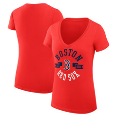 Boston Red Sox G-III 4Her by Carl Banks Women's Super-Slim Fit Lightweight City Graphic V-Neck T-Shirt - MLB