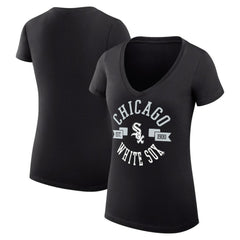 Chicago White Sox G-III 4Her by Carl Banks Women's Super-Slim Fit Lightweight City Graphic V-Neck T-Shirt - MLB